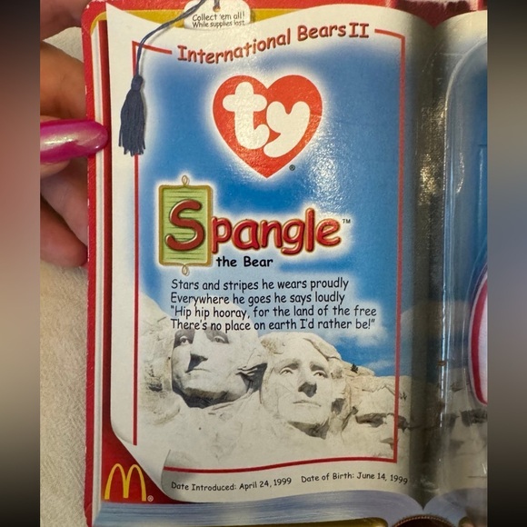 TY Beanie Baby Spangle the Bear Patriotic Collectible 90s McDonald’s USA 1999 - Picture 2 of 8